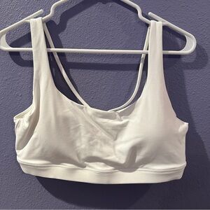 Athleta Exhale Sports Bra, White, A-C Cups, Size L, 486376